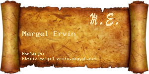 Mergel Ervin névjegykártya